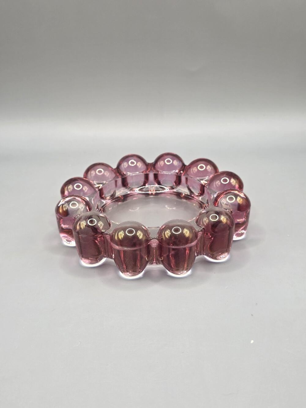 Vintage Anchor Hocking Nova Pink Boopie Bubble Glass Ashtray/Trinket Dish
